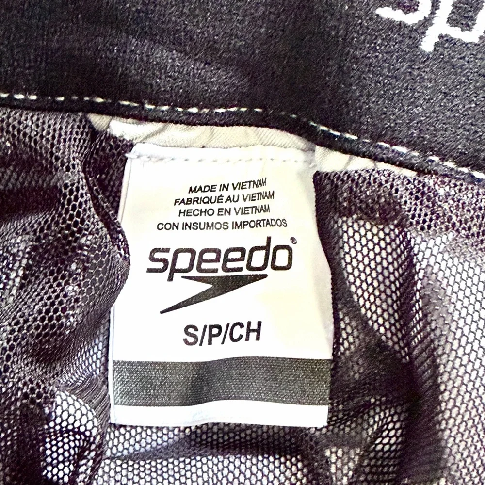 Speedo Men's Swim Trunk Knee Length Boardshort Bondi Printed Gray/White Size S